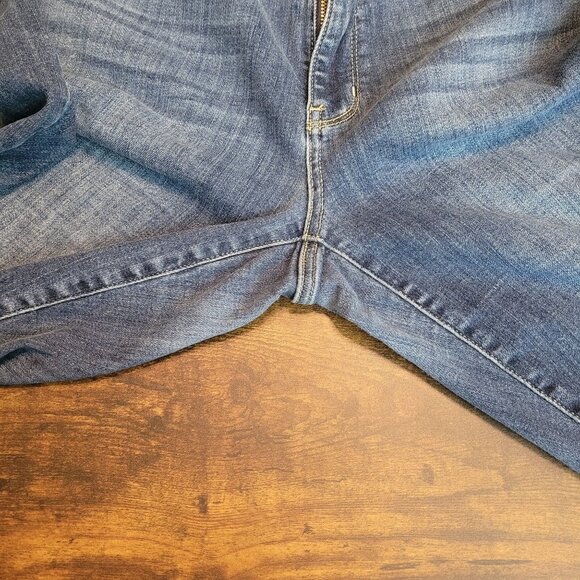 Judy Blue Jeans 14 W Skinny Fit Raw Hem Medium Dark Wash Ripped Stretch - Picture 4 of 12